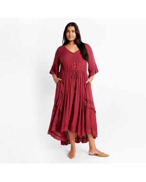 City Chic Plus Size Cadence Dress - Red
