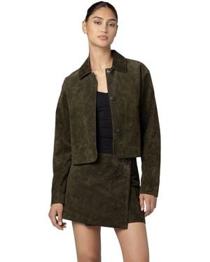 Blank NYC Collared Suede Jacket - Green