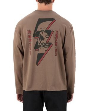 Hurley Bolt Long Sleeve T-shirt - Brown