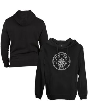1863fc Manchester City Monochrome Badge Fleece Pullover Hoodie - Black