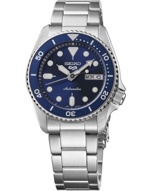 Seiko 5 Sports Silver Stainless Steel Bracelet Watch - Gray