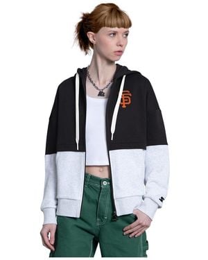 Starter Black/heather Gray San Francisco Giants Wishbone Full-zip Hoodie - Green