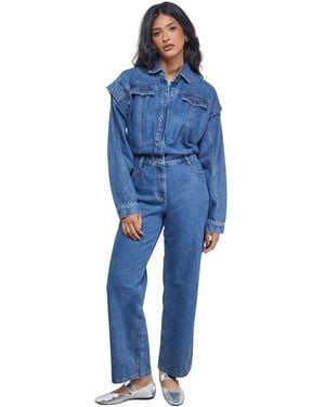 Warehouse Tony Denim Jumpsuit - Blue