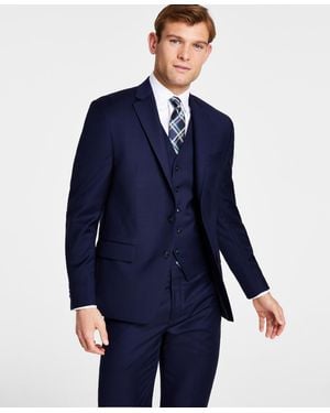 Michael Kors Classic-fit Wool Stretch Solid Suit Jacket - Blue