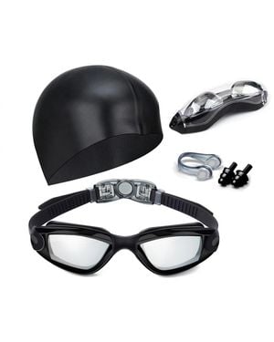 Gnuadz Swim goggles Nose Clip Earplugs Cap Case Aqua - Black
