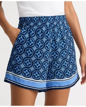 Lands' End Rayon High Rise 5" Pull On Shorts - Blue