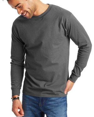 Hanes Beefy-t Long-sleeve T-shirt - Gray