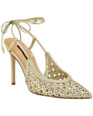 Nine West Fessla Stiletto Heel Pointy Toe Dress Pumps - Metallic