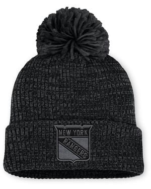 Fanatics New York Rangers Authentic Pro Road Cuffed Knit Hat - Black