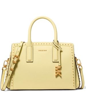 Michael Kors Laila Center Zip Small Satchel Bag - Metallic