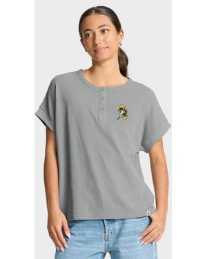 Fanatics Hometown Premium Oversized Short-sleeve Henley Shirt - Gray