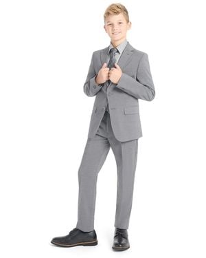 Kenneth Cole Big Boys Slim Fit 2 Piece Stretch Suit - White