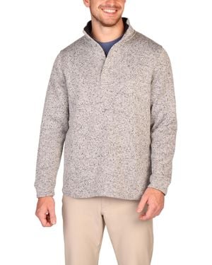Tailorbyrd Sweater Knit Snap Placket Pullover - Gray