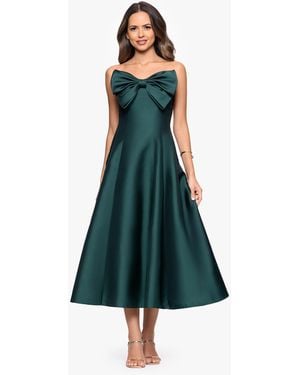Betsy & Adam Strapless Midi Dress - Green