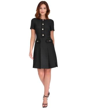 Tommy Hilfiger Round-neck Fringe-trim Dress - Black