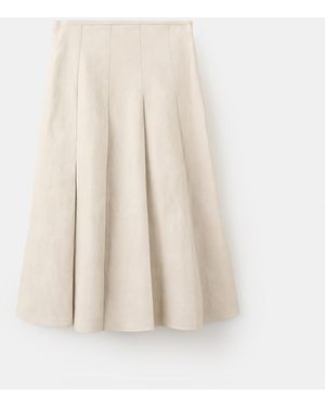 Mango Faux-leather Godet Skirts - White