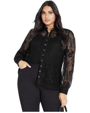 Avenue Jade Lace Shirt - Black