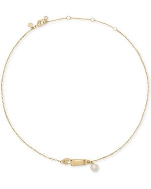 Kate Spade Glass Imitation Pearl Sam Tag Pendant Necklace - Natural