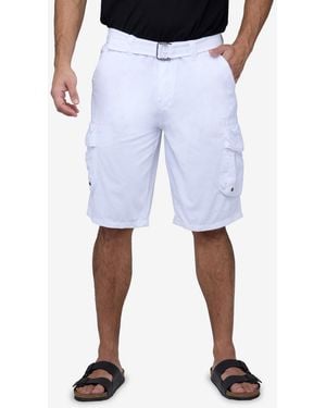 Raw X Belted Double Pocket Cargo Shorts - Blue