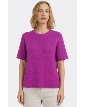 Chinti & Parker Chinti And Parker Cotton Crochet Tee - Purple