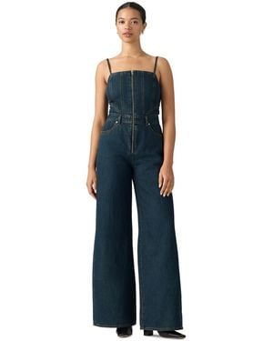 Levi's Seamed Wide-leg Denim Jumpsuit - Blue