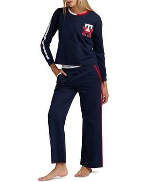 Tommy Hilfiger Long-sleeve Wide-leg Pullover And Long Pants - Blue