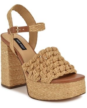 Nine West Vadyn Block Heel Dress Sandals - Metallic