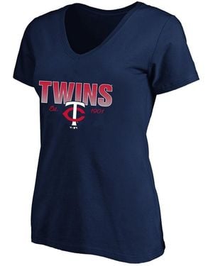 Fanatics Profile Minnesota Twins Plus Size Wordmark V-neck T-shirt - Blue