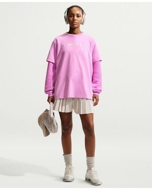 Nike Long-sleeve Oversized Cotton T-shirt - Pink