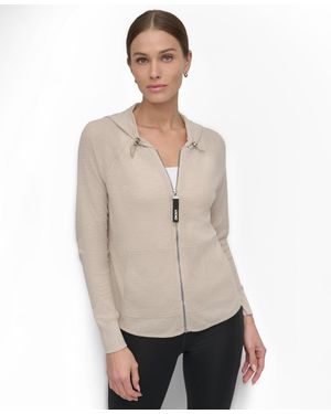 DKNY Sport Zip-front Hoodie Jacket - Natural