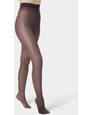Hue Printed Glossy Tights U24594 - Brown