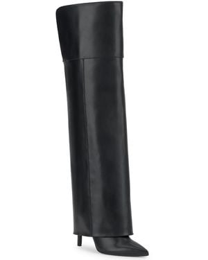 INC International Concepts Sadiyah Pointed Toe Cuff Over-the-knee Boots - Black