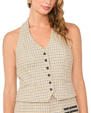 1.STATE Halter Plaid Vest - Natural