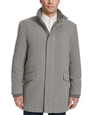 Cole Haan Full-zip Stand-collar Car Coat - Gray