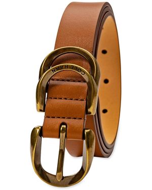 Cole Haan Covered Buckle Suede Belt in Brown | Lyst display picture 1