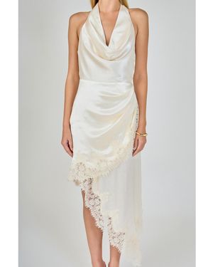 Endless Rose Satin Lace Asymmetrical - White