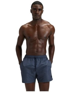 BOSS Boss By All-over Print Swim Shorts - Blue