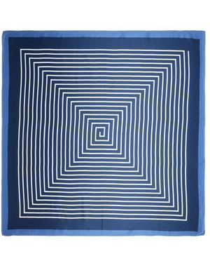 Bespoke Fashion Navy Oversized Square Scarf - Blue