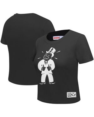 FREEZE MAX Monopoly Babydoll Cropped T-shirt - Black