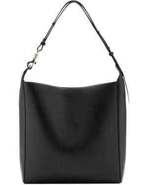 Mango Dalma Faux Leather Removable And Adjustable Shoulder Strap Bucket Bag - Black
