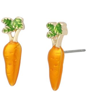 Betsey Johnson Spring Chick Carrot Stud Earrings - Yellow