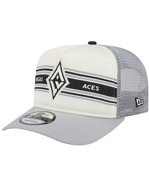 KTZ And White/gray Las Vegas Aces Banner Foam Front 9fifty A-frame Adjustable Trucker Hat - Metallic