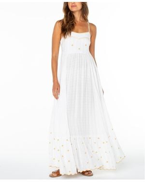Roxy Sunburst Sweetheart Neck Maxi Dress - White