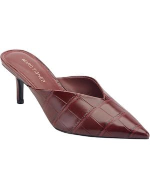 Marc Fisher Aprile Sweatheart Top Line Slip-on Dress Mules - Brown