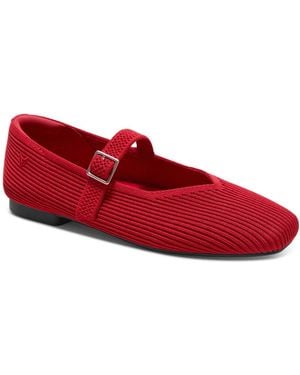 VIVAIA Margot Mary Jane Square-toe Ballet Flats - Red
