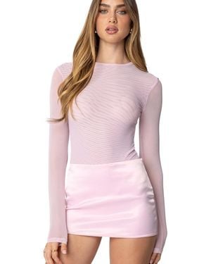 Edikted Clio Mesh Bodysuit - Pink