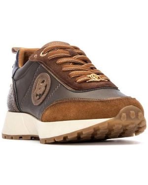 Xti Leather Lace-up Sneakers Carmela Collection - Brown