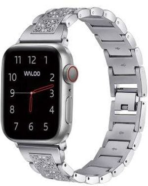 Waloo Rhinestone Pattern Replacement Band For Apple Watch - Black