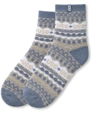 UGG Cressida Cozy Novelty Quarter Socks - Blue