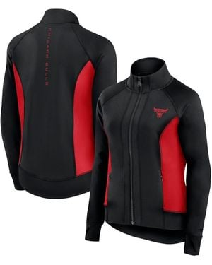Fanatics Chicago Bulls Studio Fitted Full-zip Gym Track Jacket - Red